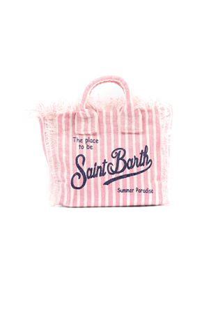 Borsa Vanity Mini in lino rosa con motivo a righe SAINT BARTH KIDS | VAMI00800397L